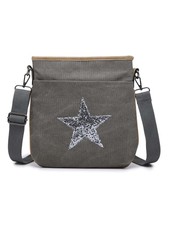 Made in Italy Canvas Cross Body Star Shoulder Bag