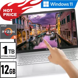 HP 17.3" Full-HD Laptop 1TB SSD Drive AMD Ryzen 8GB Ram Win 11 Backlit Keyboard - Picture 1 of 13