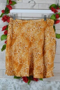 New Billabong 31 super mini snake print skirt mustard satin fabric $55.95 - Picture 1 of 7