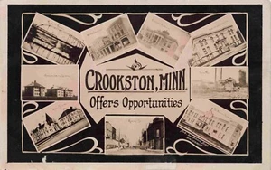 Crookston Minnesota Multi View Polk County 1909 RPPC Echtfoto MN Postkarte - Bild 1 von 6