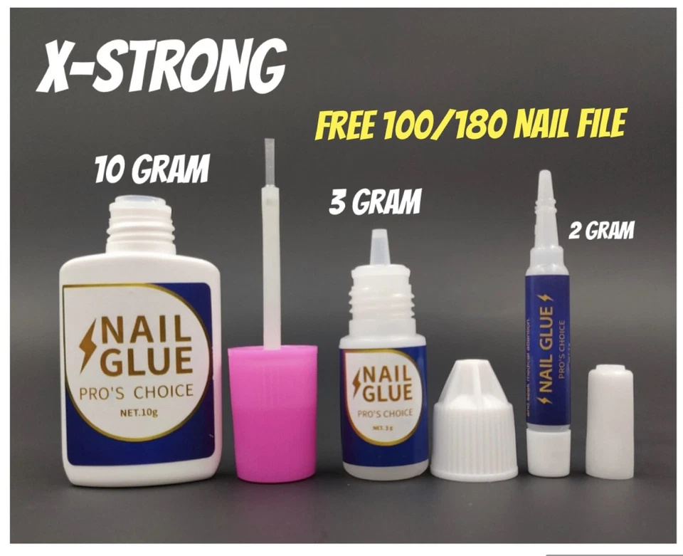 EXTRA STRONG NAIL GLUE WITH BRUSH 10 GRAM UV GEL ACRYLIC NAILS💅FAKE NAIL GLUE💅 - Image 1 of 3