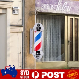 70 cm Barber Pole Light Red White Blue Stripes Rotating Metal Hair Salon Sign ) - Picture 1 of 11