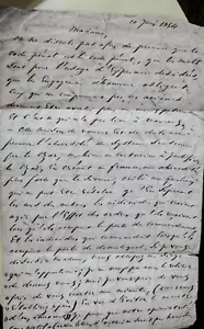 1854 lettre à Georges Sand par homme present à la revolution de 1848 - Imagen 1 de 7