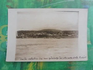 CARTOLINA COSTA CALABRA DA UN PIROSCAFO IN ROTTA NELLO STRETTO MESSINA PRIMI 900 - Foto 1 di 2