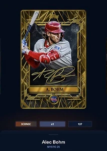ALEC BOHM MYSTIC 2025 ICONIC BLACK SIGNATURE-TOPPS BUNT DIGITAL - Picture 1 of 1