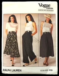 Vogue RALPH LAUREN Designer 1723 Modello MIDI MAXI Gonne, Pantaloni SVASATI (8) UCFF - Foto 1 di 8