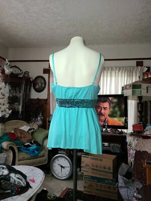 Necessary Objects Size L Blouse blue sequin top - Image 1 of 2