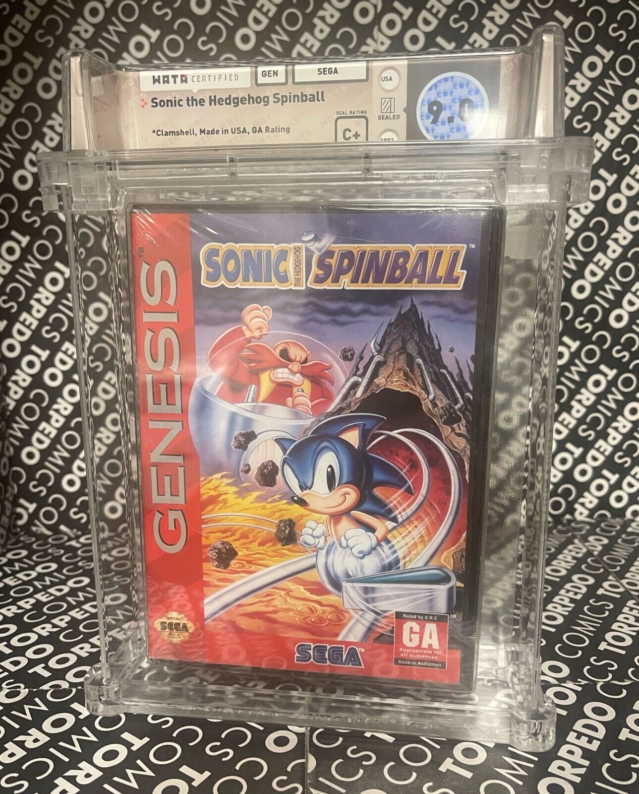 Sonic the Hedgehog Spinball Sega Genesis WATA Certified 9.0 Sealed 1993