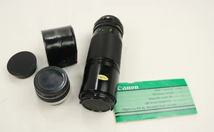 Canon FD 100-200mm 1:5.6 Zoomobjektiv mit Handbuch & Pro Auto Tele Konverter - Bild 1 von 8