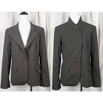 Lafayette 148 New York convertible stretch wool blazer brown all season jacket 6 - Image 1 of 4