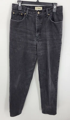 LL Bean Jeans Womens 12 Tall Black Wash Original Fit Five Pocket Casual Pants - Image 1 of 4