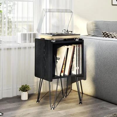 TC-HOMENY Vinyl Record Player Stand Album Turntable Stand Storage Cabinet - Image 1 of 4
