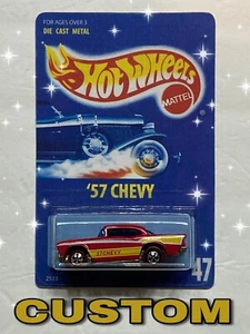 HOT WHEELS 1957 CHEVY REPLICA VINTAGE 1976 MATTEL CHINA BASE CUSTOM - Picture 1 of 12