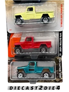 New/Sealed Matchbox Lot of 3 JEEP WILLYS 4x4 yellow, red, teal Free Shipping! - Picture 1 of 4