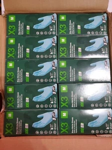 Scatola da 10 guanti industriali in nitrile X3 ciascuno, leggeri, blu, M, 100 ct. X344100 - Foto 1 di 6