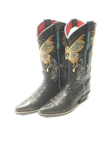 Ladies Macie Bean Boots, Snip Toe w/Butterfly Embroidery, Style M8020 - Picture 1 of 4