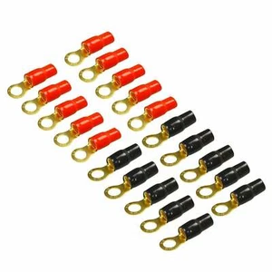 XP Audio XGRT8-50 8 Gauge Crimp Ring Terminals Connectors 50-Pack (Red Black) - Picture 1 of 1
