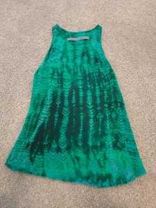 Raquel Allegra Size 0 (small) Emerald Green 100% Silk Tie Dye Blouse Tank $435 - Picture 1 of 11