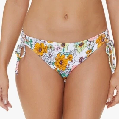 NWT Raisins Flower Child Sweet Side Textured Floral Side Tie Bikini Size L - Image 1 of 4