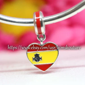 Auténtico Dije Colgante Bandera Corazón España Plata Esterlina 791550ENMX - Imagen 1 de 3