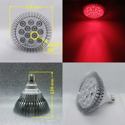36W 670nm~680nm Deep Red LED Lamp Spot Light Bulb PAR38 F Therapy Plant E26 E27 - Image 1 of 4