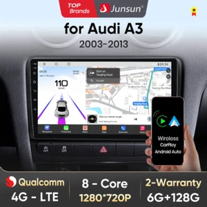 6+128GB Android 13 per Audi A3 S3 RS3 2003-2013 Autoradio Carplay GPS Navi WIFI - Foto 1 di 13