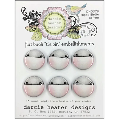 Hipopótamo Hipopótamo Hipopótamo Conjunto de Adornos PIN DE HOJALATA ESPALDA PLANA Darcies DHD379 NUEVO Foto 1 de 3