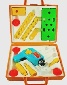 Vintage Fisher Price Tool Kit Drill Set Tools Case 1977 Incomplete Works Toy - Picture 1 of 10