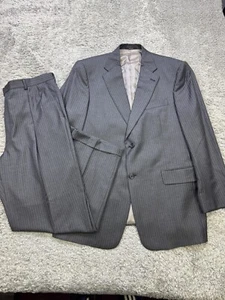 Hart Schaffner Marx Suit Men 42R Blazer Jacket 38x30 Trousers Gold Trumpeter Vtg - Picture 1 of 21
