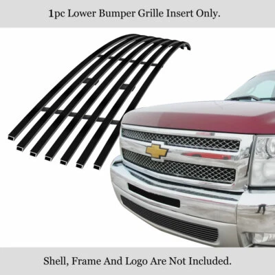 适用于 2007 - 2013 雪佛兰 Silverado 1500 不锈钢黑色钢坯格栅插入件 — 第 1/4 张图片