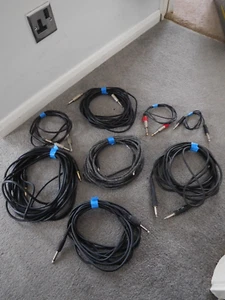 8 x Mono 6.3mm Jack to Jack 6.3mm Jack Cables PA Guitar Signal Cable PA DJ Band - Picture 1 of 3