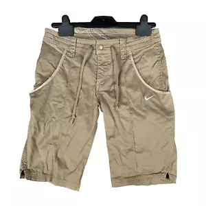 Vintage Nike Shorts Womens 8/10 Small Brown White Swoosh Bermuda Hiking Outdoor - Picture 1 of 9
