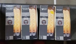 4 LED Tube Vintage Style Bulbs T10 40W Soft White Spiral E26 Dimmable BH&G Mip - Picture 1 of 9