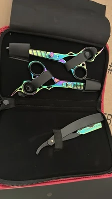 Professional Barber Quality Hair Cutting Scissors and Thinning Shears Kit - Imagem 1 de 3