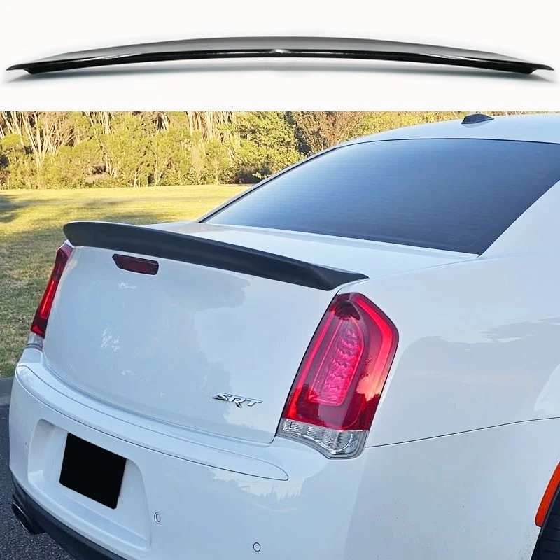 Para Chrysler 300 2011-2023 OE Estilo Fábrica Labio NEGRO BRILLANTE Alerón Alerón Maletero Foto 1 de 4