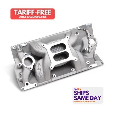 Weiand 8502, One Natural Aluminum Sbc Vortec Speed Warrior Intake Manifold Perfo - Image 1 of 4