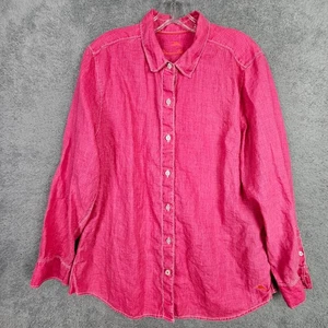 Camisa Tommy Bahama Mujer Lino Abotonada L Rosa Manga Larga Transpirable Lavable - Imagen 1 de 24