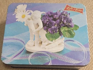 Vintage Mills & Wares Angel and flower Biscuit Tin 1968-1969 - Picture 1 of 13