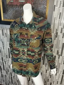 Saddle King Pearl Snap L Flanell Langarm Kragen Western Hemd Azteken 0457 - Bild 1 von 6