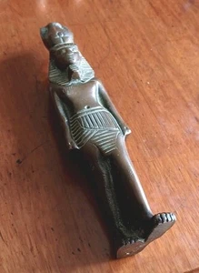 ANTIQUE/ART DECO BRONZE EGYPTIAN PHAROAH STATUETTE, 21 CMS., NO MARBLE PLINTH. - Picture 1 of 8