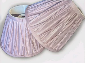 laura ashley lamp shades pair of pinch pleated lampshades lilac lavender - Picture 1 of 14