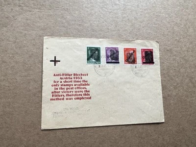 Austria 1945 Cover (D) +German Stamp Osterreich O/P +Blockout +4-Color Franking - Image 1 of 3