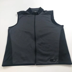Oakley XXL Golf Full Zip Mock Neck Sleeveless Vest Gray - Picture 1 of 11