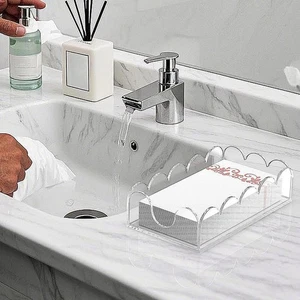 Porta di asciugamano di carta acrilica per asciugamano ospite, decorazione - Foto 1 di 7