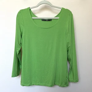 GUDRUN SJODEN Top Med Green Lagen Minimalistischer Langarm Pullover - Bild 1 von 6