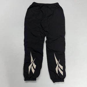 SAMPLE Reebok Mens Track Pants M Black Vector Leg Logo Sports Retro Classic Punk - Picture 1 of 18