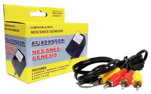 AC Adaptor 3 in 1 + AV Cable Nintendo NES Black NXNESR-002 - Picture 1 of 6
