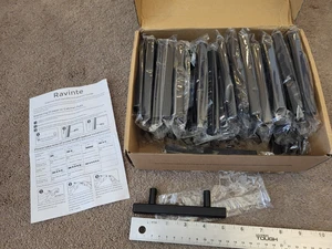 Ravinte 30er-Pack solide 5 Zoll Küche quadratische Schrankgriffe mattschwarze Griffe - Bild 1 von 8