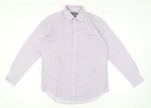 Marks and Spencer Men’s Pink Striped Regular Fit Shirt 16 Collar 41in - Picture 1 of 12