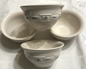 4 Longaberger CLASSIC BLUE Woven Traditions 4 1/4" DESSERT BOWLS USA - Picture 1 of 3